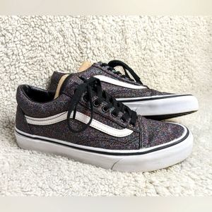 VANS Shoes black with Glitter size 9 women or 7.5 men Almost LIKE NEW CONDITION!